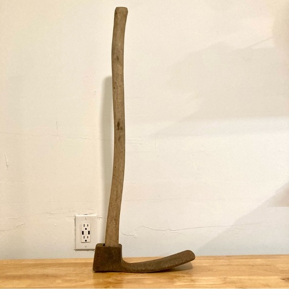 Vintage Woodworking Adze Tool Axe Curved Wood Handle - Picture 6 of 16